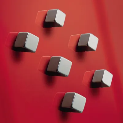 Image de SIGEL BA192 Aimants SuperDym C5 "Strong", design Cube, argent, 6 pièces