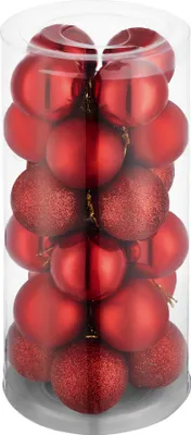Produktbild von tectake® Weihnachtskugeln 24er-Set in Rot Durchmesser 4 cm