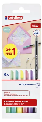 Image de edding Fibre Marker 1200 4-1200-6-S999 noir. 6pcs.