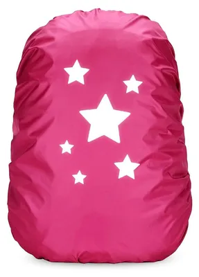 Produktbild von Regenhülle Rucksack Rot Wasserdicht Reflektierend Gummiband Schulranzen Schutz