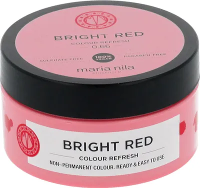 Produktbild von Maria Nila Bright Red, 100 ml, Frauen, Feuchtigkeitsspendend, Nährend, Glanz, Glättend, Topf, Aqua/Water/Eau, Cetearyl Alcohol, Behentrimonium Chloride, Cetyl Alcohol, Argania Spinosa Kernel..., 1 Stück(e)
