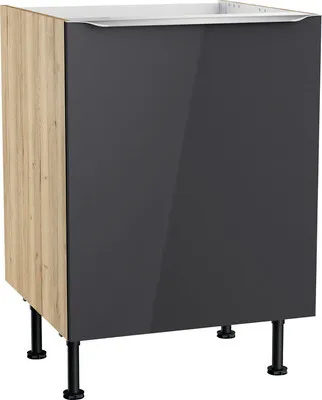 Produktbild von Optifit Spülenschrank Linus984 BxTxH 60 x 58,4 x 87 cm anthrazit glänzend zerlegt Anschlag reversibel KFLI SPL606-8+
