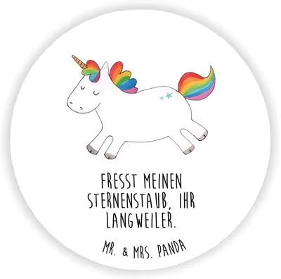 Produktbild von Mr. & Mrs. Panda magnet Einhorn Happy - Weiß - Geschenk, für magnettafel, Spaß, glücklich, Witzig, pinnwand, Unicorn, Einhörner, kühlschrank, Kühlschrankmagnet