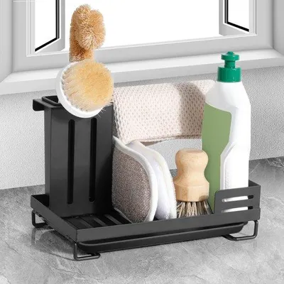 Produktbild von Handgefertigte Metall-Spoelbakorganizer mit abnehmbarer Leckbügel für die Küche