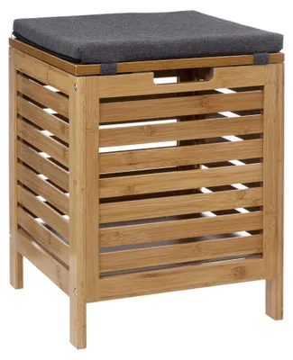 Produktbild von 5five Simply Smart | Badhocker BAMBOO mit Wäschekorb, 2in1