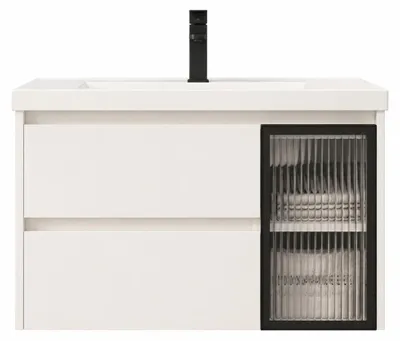 Image de Meuble sous-vasque salle de bain - 100 cm - Blanc - ARVIA