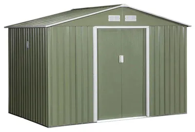 Immagine prodotto di Capanno da giardino in metallo con doppia porta | Colore: verde chiaro | Dimensioni: 195x277x192 cm