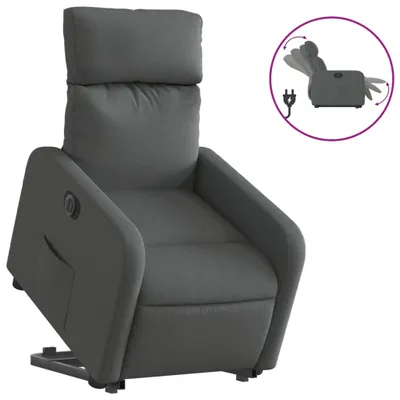 Produktbild von vidaXL Relaxsessel mit Aufstehhilfe Elektrisch Dunkelgrau Stoff