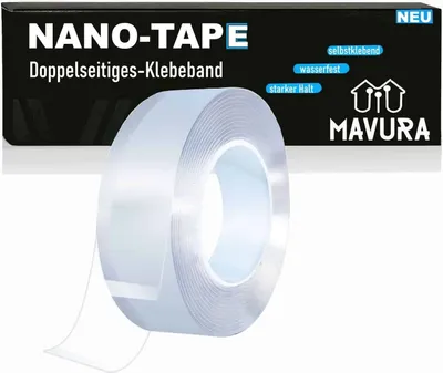 Produktbild von NANO-TAPE Premium Nano Tape Klebeband doppelseitig ultra stark Kleber waschbar doppelseitiges Klebe Band extra Stark (3,65€/m)