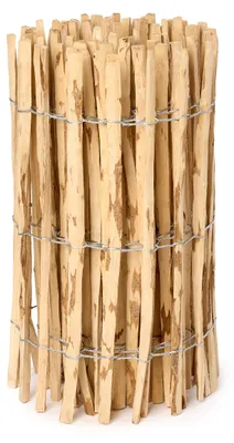 Produktbild von Garronda Gartenzaun zum Stecken aus Haselnüsse Zaun Garten Staketenzaun Beeteinfassung Holz Steckzaun Hochwertiger Gartenzaun für Ihren Garten GD-0079 (Lattenabstand: 3-5 cm. 80 cm x 5m)
