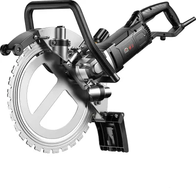 A professional studio shot of a concrete saw.