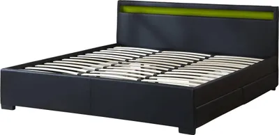 Produktbild von LED-Doppelbett "Nico" mit 4 Schubladen - 180 x 200 cm - Schwarz