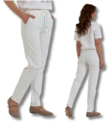 Produktbild von Moraj Damen Jogginghose Basic mit Bindeband – OFFWHITE, Größe S/M, bequem