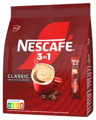 Zdjęcie produktu dla NESCAFÉ 3in1 Classic Rozpuszczalny napój kawowy 10 x 16,5g
