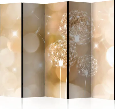 Produktbild von Akusticher Raumteiler Pusteblumen Foto Paravent 225x172 cm beidseitig auf Vlies-Leinwand bedruckt Akustikschaum Trennwand Spanische Wand Sichtschutz Home Office Blumen Natur b-C-0111-z-c