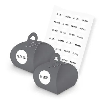 Produktbild von itenga SET Mr. & Mrs. (Motiv 125) 24x Geschenkschachtel mit Griff grau