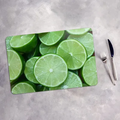 Produktbild von Tischset 4x45x30 cm + 10fi cm Platzset Tischmatte Platzmatte Untersetzer - Frische Limette
