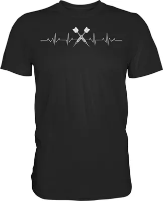 Produktbild von Dart Herzschlag Dartpfeile Darts T-Shirt – Black / 5XL