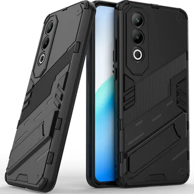 Immagine prodotto di Custodia per OnePlus Nord CE4 Custodia protettiva ibrida in PC TPU antiurto con funzione stand Nero