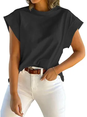 Produktbild von Sommerliches Damen-T-Shirt, Kurzarm, Rundhalsausschnitt, einfarbig, lockere Passform,Größe:XXL