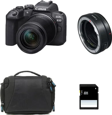 Immagine prodotto di CANON EOS R10 + RF-S 18-150mm F3.5-6.3 IS STM + Borsa + Scheda SD da 8 GB + Anello EF-EOS R