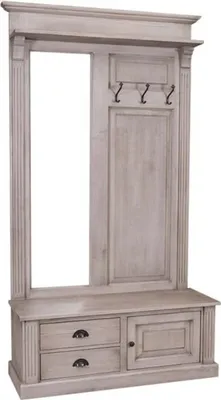 Produktbild von Casa Padrino Garderoben Schrank mit Spiegel, Schrankfach und Schubladen - Landhaus Stil Garderobe