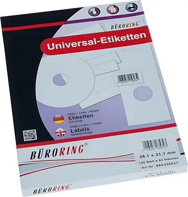 Immagine prodotto di Etichette Büroring, A4, 38,1 x 21,1 mm, 6500 etichette