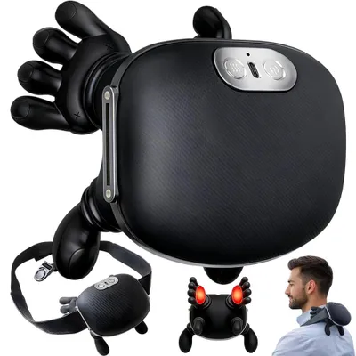 Produktbild von Juksun Bionisches Shiatsu-Massagegerät mit Wärme – 4D Nacken- und Rückenmassagegerät elektrisch 3 Intensitäten Wärme kabellos 2000mAh
