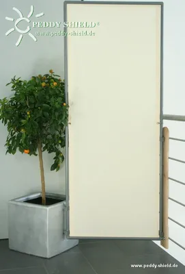 Produktbild von Balkonsichtschutz Paravent 1-Teilig 0,7 x 1,7 m, aus wasser- und windabweisenden PES, elfenbein
