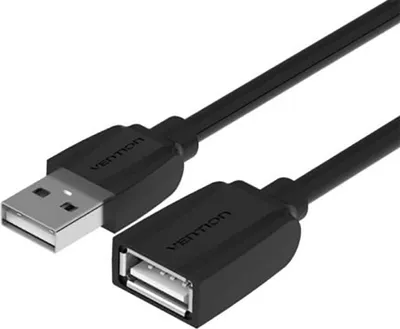 Image de Câble d'extension Vention VAS-A44-B050, USB 2.0, 0.5m, noir
