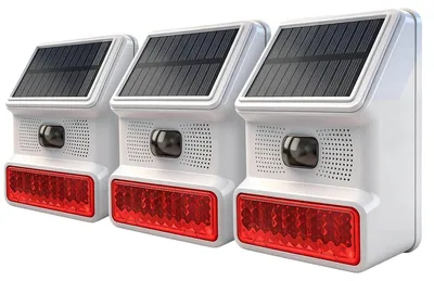 Zdjęcie produktu dla Czujnik ruchu PIR, wodoszczelny (IP65), zasilany energią słoneczną, zestaw 3 sztuk