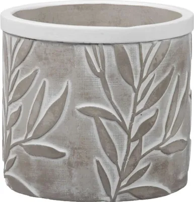 Produktbild von Blumentopf Zement Beton Gräser grau weiß Pflanztopf Ø12x H10,5cm Übertopf