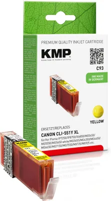 Immagine prodotto di KMP 1519.0009 KMP C93 Tintenpatrone giallo komp. mit Canon CLI-551 Y XL