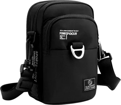 Immagine prodotto di Borsa sportiva a tracolla da uomo, piccola, impermeabile, materiale Nylon-Oxford, dimensioni 11x18x7 cm