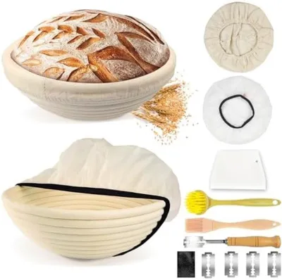 Productafbeelding van PromoHome® Ronde broodvorm set – Complete startset met accessoires voor versgebakken brood