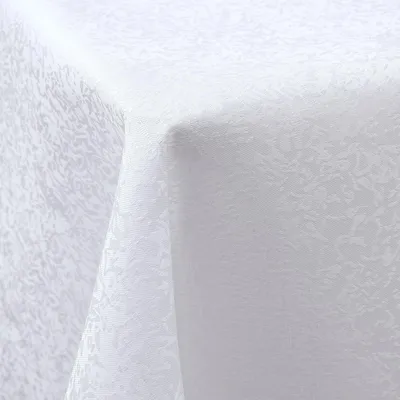 Tischdecke 80x80 cm, Polyester, abwaschbar, Blumenmuster, weiß