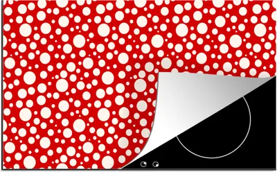 Produktbild von KitchenYeah© Herdabdeckplatte Seifenblasen - Rot - Punkte - Muster , 89x51cm, Küche Deko, Glaskeramikkochfeld Herdabdeckung, Abdeckplatte fùr Kochfeld