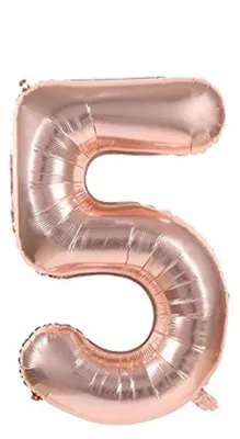 Produktbild von Folienballon Zahl 5, ca. 40 cm, rosegold, für Luftbefüllung