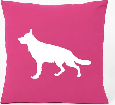 Produktbild von Huuraa Kissen Deutscher Schäferhund Silhouette 40x40cm mit Füllung Fuchsia Baumwolle Dekokissen Geschenkidee