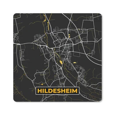Produktbild von MuchoWow® Mauspad Mousepad Hildesheim - Gold - Stadtplan - Karte - Deutschland 30x30 cm - Mousepads - Maus Mat - Pad - Mausunterlage - Gaming