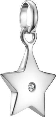 Zdjęcie produktu dla Zawieszka charms, gwiazda z białym kamieniem szlachetnym, wykonana ze srebra - Thomas Sabo Model: CC1238-051-14