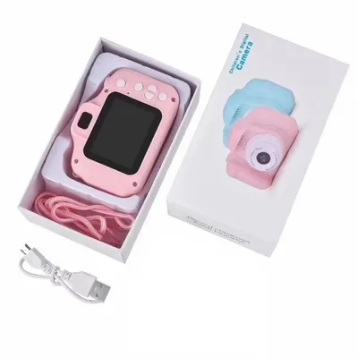 Imagen del producto de Cámara digital para niños, cámara réflex digital, videocámara, 500W píxeles, tarjeta de memoria de 32G, función de temporizador, color rosa