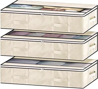 Produktbild von Famanu Aufbewahrungsbox unter dem Bett mit verstärktem Griff und Sichtfenster - Set aus 3