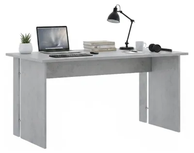 Produktbild von Dmora Schreibtisch Zibello 150x78,2x75h cm Betongrau, Modular, Kabeldurchführung