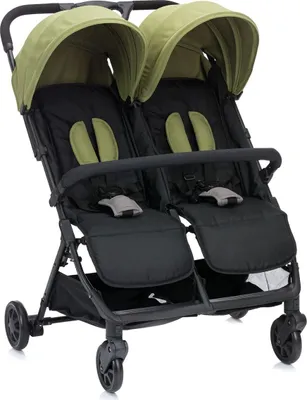Zdjęcie produktu dla Fillikid – wózek bliźniaczy Twin – czarny/zielony