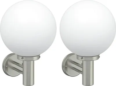 Produktbild von vidaXL Außenwandleuchte 2 pcs Silber 28 x 25 x 38 cm