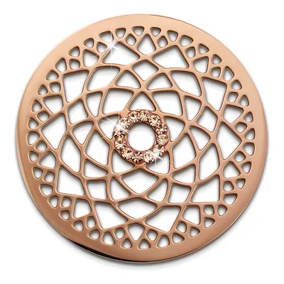 Produktbild von Amello Coins rose 30 mm Zirkonia Edelstahl vergoldet Lotusblume Damen ESC532EW