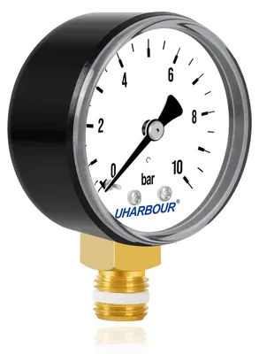 Manometer 0-10 bar, 1/4 Zoll BSP, Messing, Unteranschluss