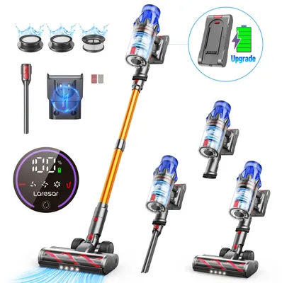 Immagine prodotto di Aspirapolvere senza fili - Aspirapolvere portatile V7S - 650 W - 75.000 Pa - Autonomia di 90 Min - Filtro HEPA - Display LCD - Contenitore della polvere 0,6–1 l