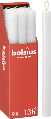 Image de Bolsius Bougie du soir Rustiek Cloud White 27 cm - 9 pièces
